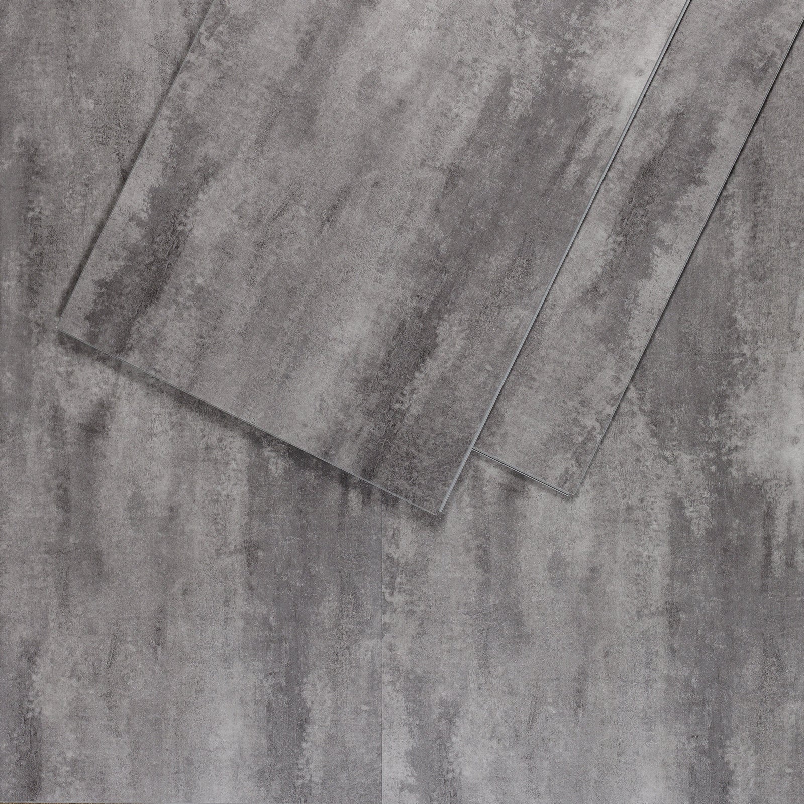 Sol PVC-SPC clipsable Izisol format carrelage - gris moyen béton indus