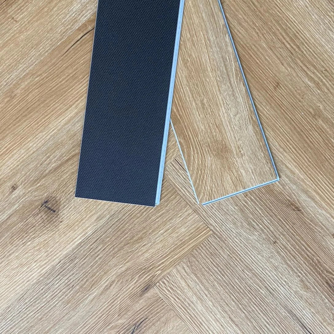 Lame PVC clipsable bâton rompu chêne naturel - 640 x 128 mm