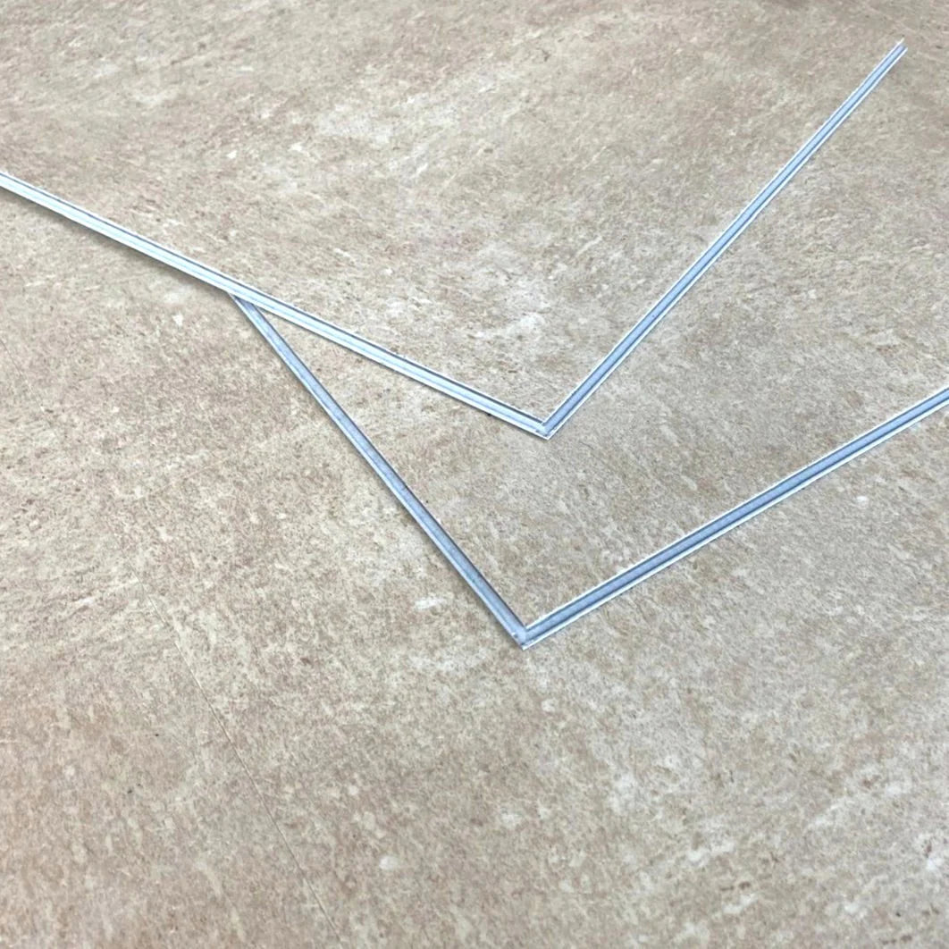Dalle PVC clipsable imitation pierre naturelle beige - 610 x 305 mm